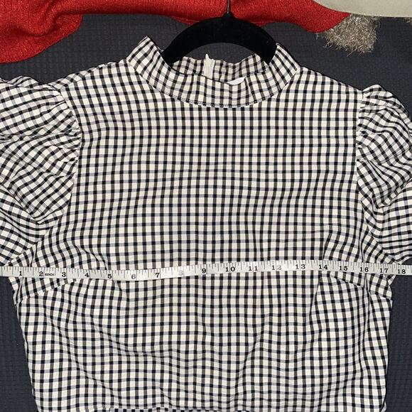 NOT FOR SALE BOHME Alex Gingham Maxi Dress Cottagecore Puff Sleeve Slit M - Picture 10 of 12